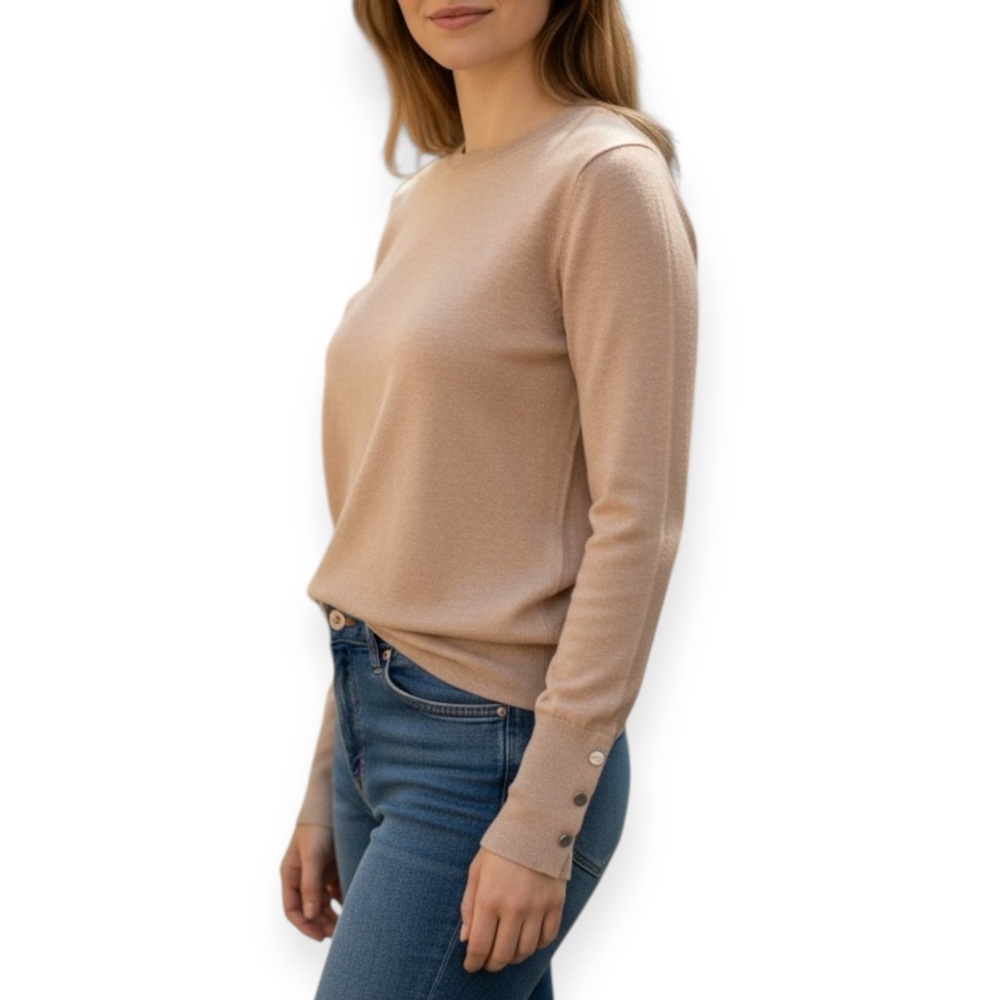 Zara Classic Beige Crew Neck Sweater